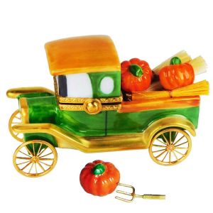Model T Truck with Fall Harvest Pumpkins Limoges Box (Beauchamp)